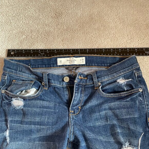 Abercrombie & Fitch Perfect Stretch women's Distressed Blue Jeans - Size 6R - Picture 6 of 9